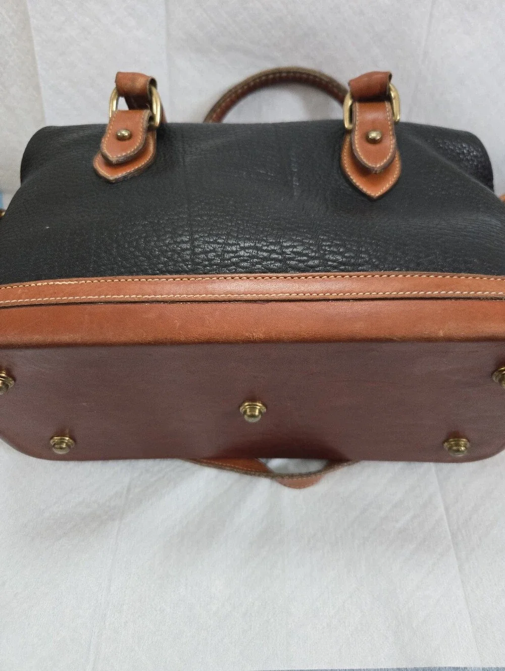 Dooney & Bourke Black and Brown Leather Doctor Satchel